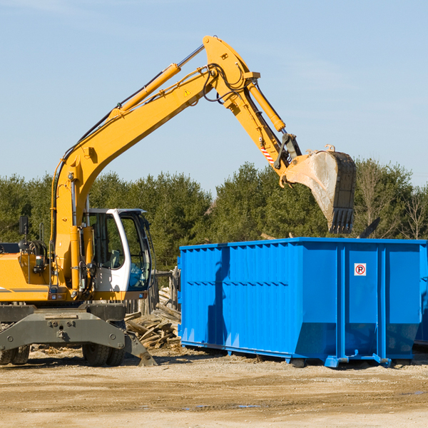 are there any restrictions on where a residential dumpster can be placed in Dunham